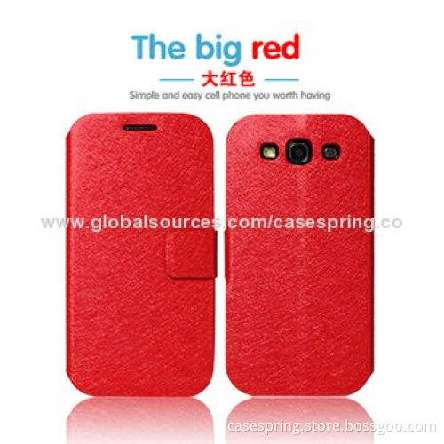 Folio leather case for Samsung galaxy S5, PU leather material with silk texture cases